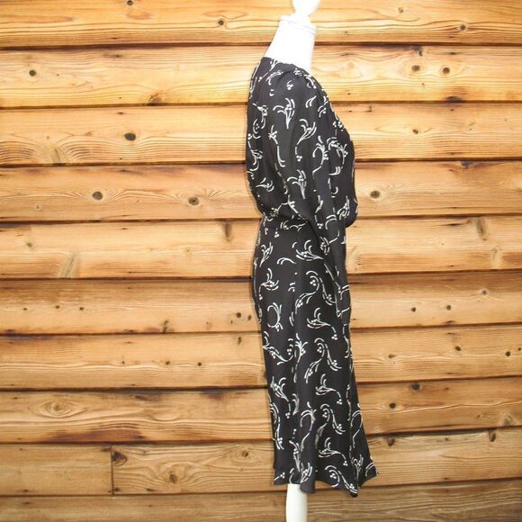 NWT Joie Black Silk Print Wrap Dress - Picture 5 of 9